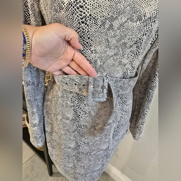 Snakeskin Print Long Sleeve Dress - Picture 2 of 9